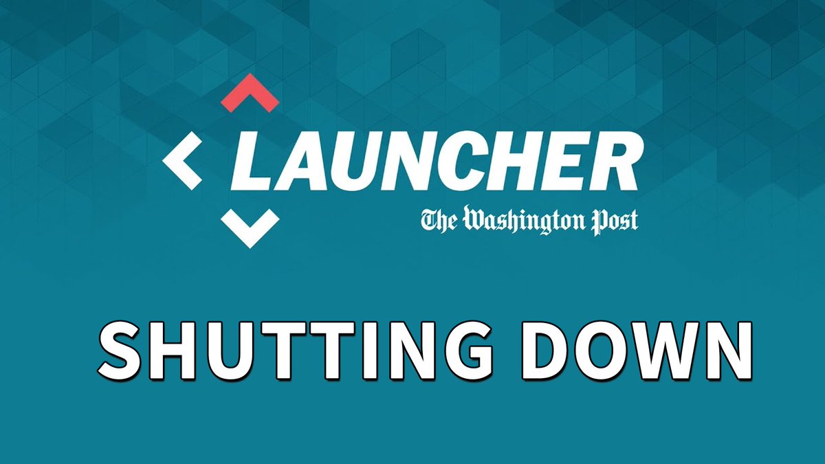 The <a href="/LauncherWP/">Launcher</a> by <a href="/washingtonpost/">The Washington Post</a> will be sunset in the near future. Among those affected by layoffs were <a href="/Shannon_Liao/">Shannon Liao</a>, <a href="/Vahn16/">Nathan Grayson</a>, <a href="/JhaanElker/">Jhaan Elker</a>, <a href="/pithyalyse/">alyse stanley</a>, @jonathanlee, <a href="/LeaderGrev/">ℳikhail Klimentov</a>.

Wishing the best for them. ❤️