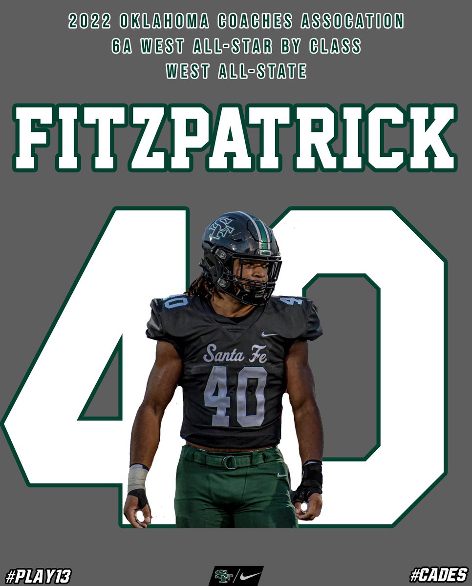 Santa Fe Wolves Football #TheFE (@sfwolvesftbl) on Twitter photo Congratulations to <a href="/chrisfitz40/">Chris Fitzpatrick</a> on being named Oklahoma Coaches Association All-State and All-Star by Class #CADES Congratulations to <a href="/chrisfitz40/">Chris Fitzpatrick</a> on being named Oklahoma Coaches Association All-State and All-Star by Class #CADES