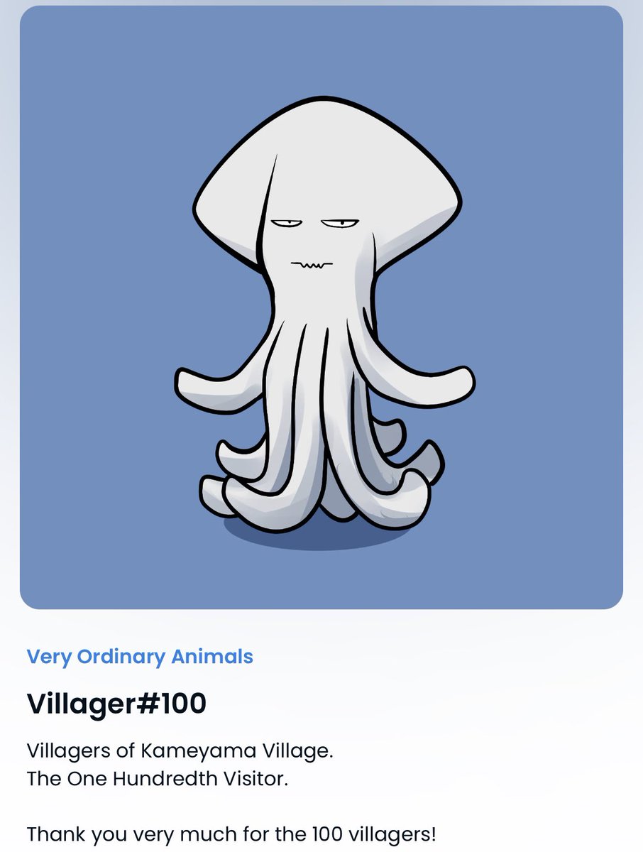 knzk_nft's tweet photo. ようやく仲間になれたかめぇ〜🦑

しかも記念すべき100人目！
皆さまよろしくお願いします！かめぇ！！ https://t.co/AS7o6VQWT9
