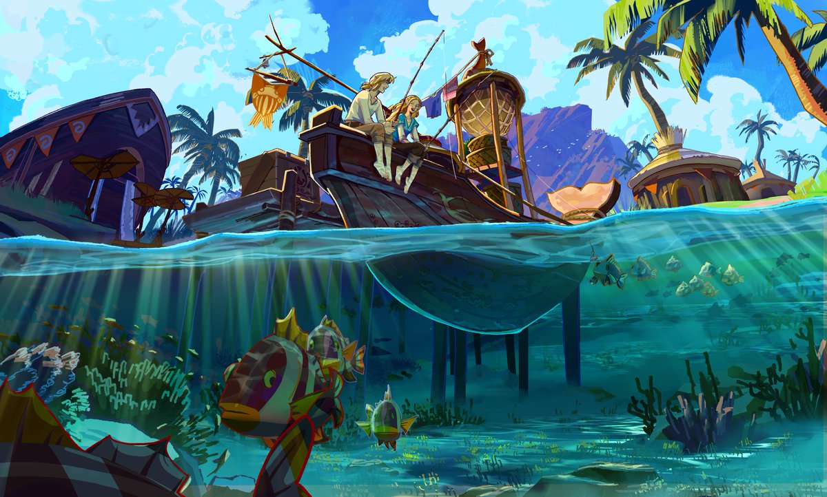 clarasinem's tweet photo. Taking a break in Lurelin Village after saving Hyrule 🌊🐟 
Wanted to do another BotW piece and manifesting that we get fishing in Tears of the Kingdom 🙏 https://t.co/qL3wLttijV