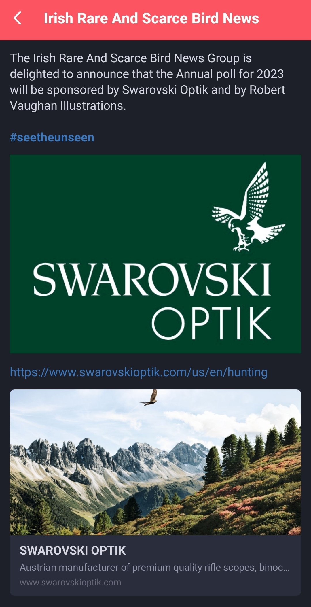 SWAROVSKI OPTIK (SwarovskiOptik) / Twitter