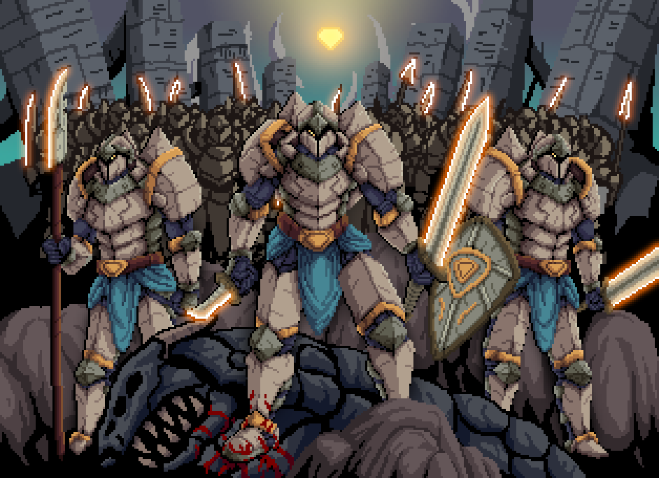 Felipe_Porcel01's tweet photo. More arts for "Kingdoms of the Eternal Night", this is for the "knight" of the white army. It is probably my favorite piece so far. #pixelart https://t.co/bbnpJVT3Bb