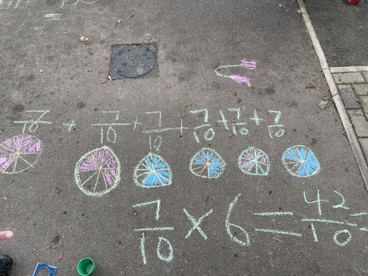 MissByrneCTS's tweet photo. For our ‘Be Active’ step to wellbeing we braved the fog, took our maths outside & multiplied fractions by whole numbers using chalk! @MissWCTS @CTS_Watford #cherryweek #beactive #CTSMaths https://t.co/l02AbGLQpP