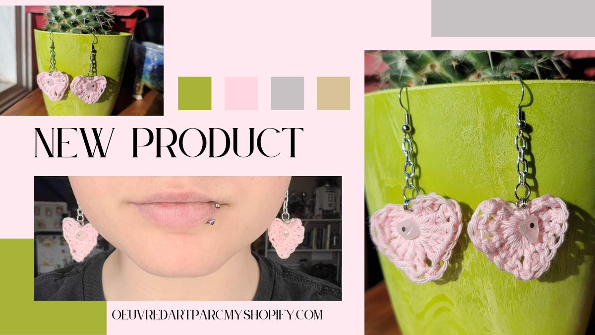 oeuvredartparc's tweet photo. 💖 AVAILABLE NOW 💖

Pink crochet heart earrings with rose quartz crystal. 😍

Nickel free earring hooks to ensure your safe🥰

✨ Shop https://t.co/JWIES78suc ✨ https://t.co/hdqL7fxD8k