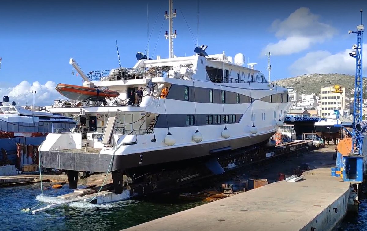 Our sleek, 49 guest m/y Harmony V is freshly launched back into the water after a refit in a shipyard in Greece and is looking great! She sails to the beautiful islands of Greece and our very unique Egypt, Jordan, & Israel itinerary. #cruise #greekislands @VarietyCruises