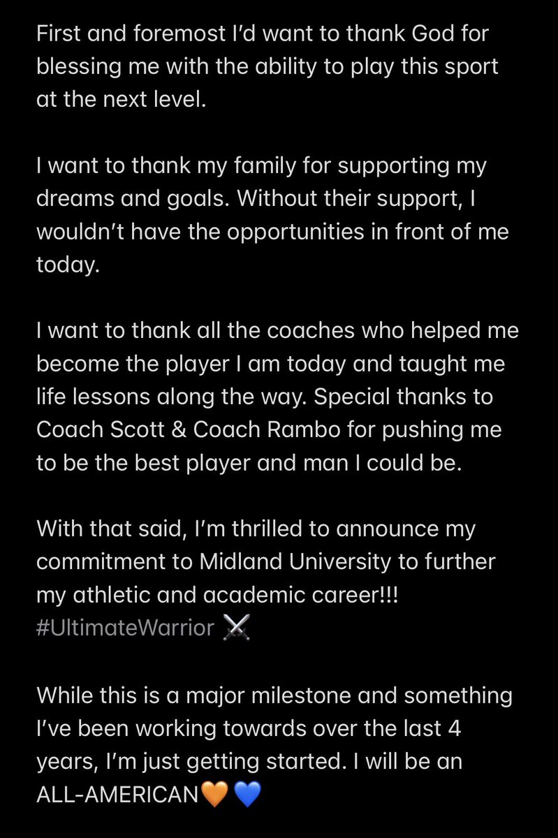 mason_kallinger's tweet photo. #AGTG 100% COMMITTED TO @MidlandU_FB‼️⚔️🔵🟠 #UltimateWarrior #SUMMIT #FAMILY @CoachJamrog @Coach_Honnold @wswildcatsfb @jeffscott206 @coachrambo09 @RylandSpencer @NickFarman55 @PrepRedzoneWA https://t.co/DkDNT0CKic