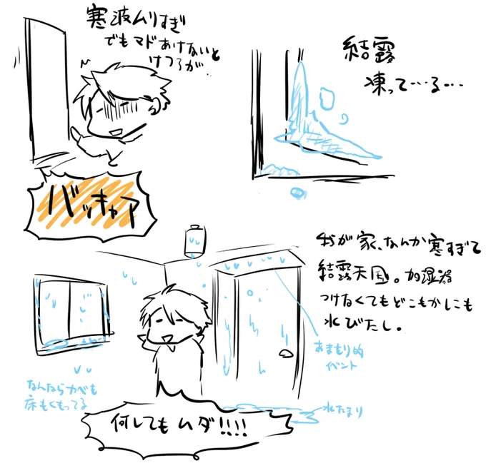結露はいつもやべえし今朝は凍ったって話。 