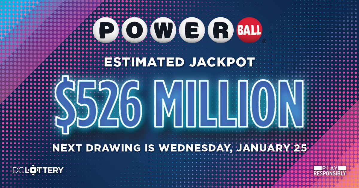 Feeling lucky? Powerball’s estimated jackpot is now up to $526 MILLION! Play your numbers online, or purchase a ticket at one of our many retailers across the District before tonight's 10:59 p.m. drawing.
Find your nearest retailer: https://t.co/UQVUyXM3Nc https://t.co/C0t8huIyIZ