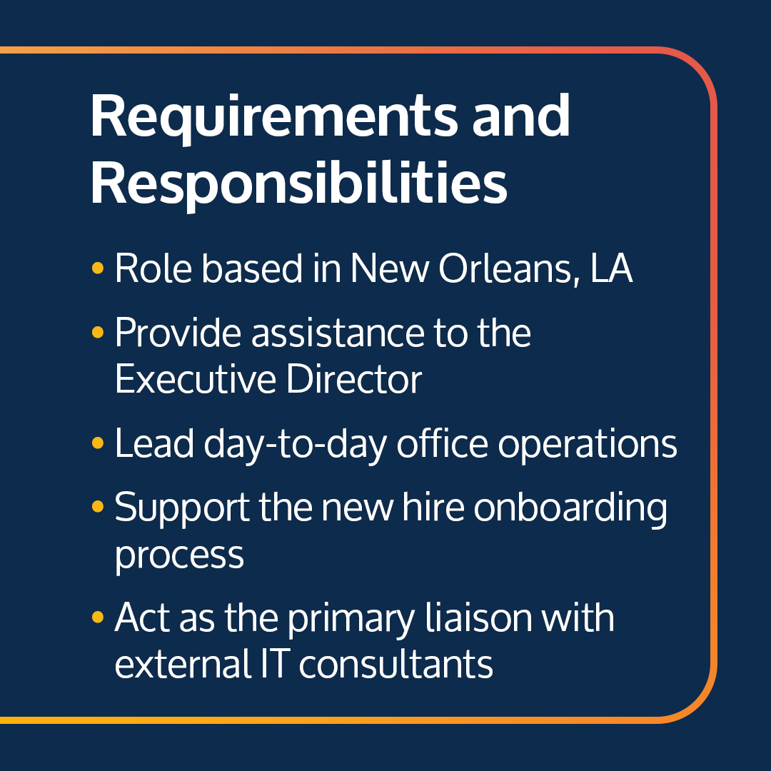 neworleansbio's tweet photo. NOBIC is hiring an Executive Assistant to help us support Louisiana innovators!

Apply today: https://t.co/zfL7QxLsfr https://t.co/I1DWkKfO2J