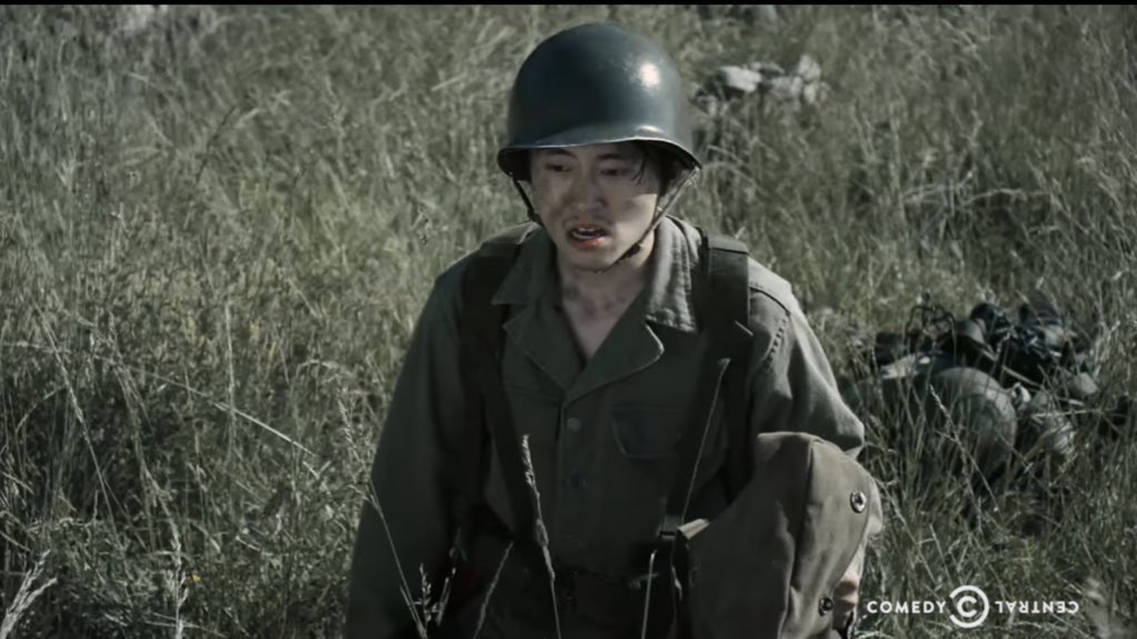 reelandroll's tweet photo. Steven Yeun as this year’s Best Picture nominees 🧵 

1. All Quiet on the Western Front https://t.co/e7otN39AiD