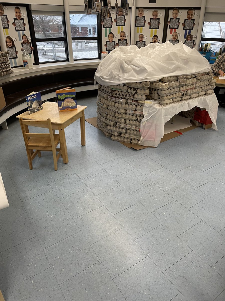 What started as fun way to use recycled egg cartons has blossomed into an amazing inquiry into igloos and structures! I love how one idea ties into so many other aspects of our learning - like writing and dramatic play! 🧊❄️ #inquiryplay #kinder @TansleyValerie @GEDSB @jboissie