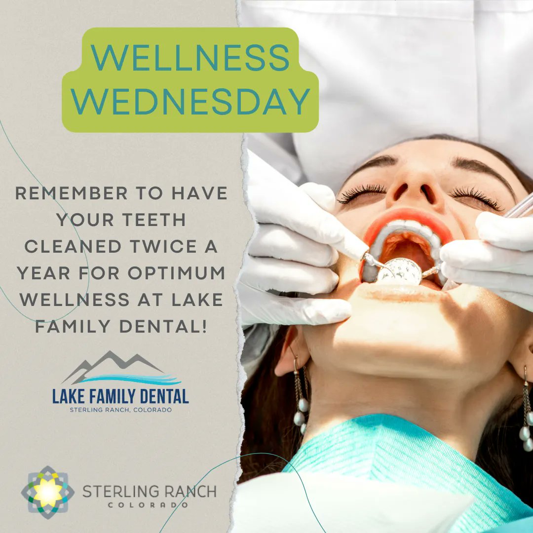 Remember to have your teeth cleaned twice a year for optimum #wellnesswednesday at #lakefamilydental located in the #mysterlingranch center.

buff.ly/3NODTJN