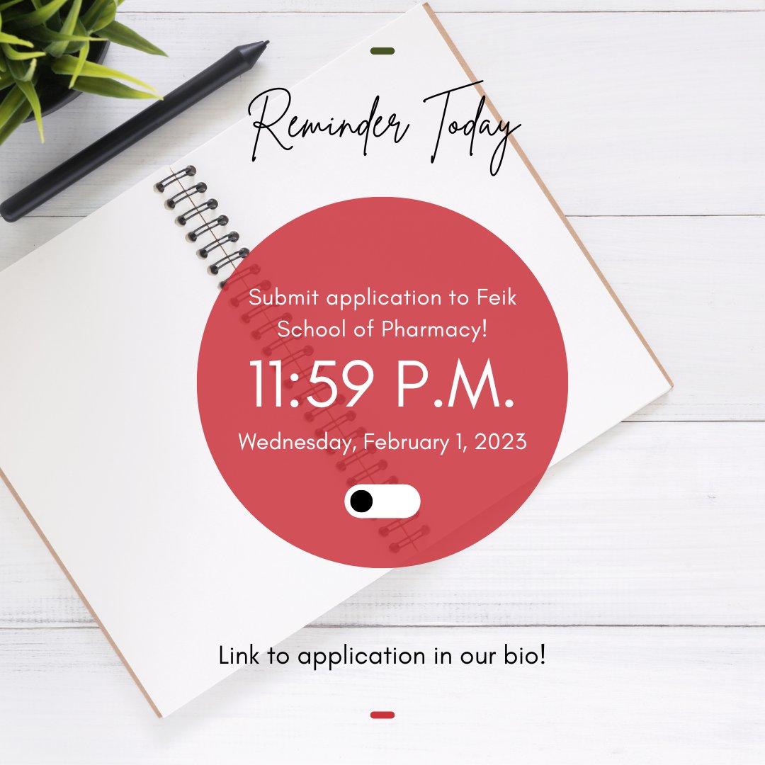 DEADLINE REMINDER: One week until our Febraury 1st deadline to submit your application for the Fall 2023 semester! Join our Pharmily and start towards your journey towards becoming a pharmacist! Have questions? Give us a call at 210-883-1000! #feikleads #pharmacyschool