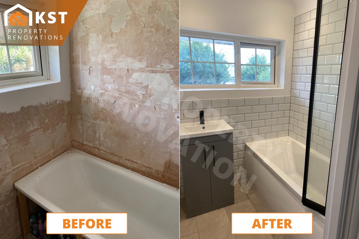 KSTPropertyReno's tweet photo. What do you think about this bathroom transformation in London?

We handle all aspects of bathroom installation and fitting.

#bathroomdesign #bathroomdecor #bathroomrenovation #bathroomtiles #bathroomrenovationlondon #londonbathroom #HouseRenovationLondon #buidingcompanylondon https://t.co/PKmmwbPD2m