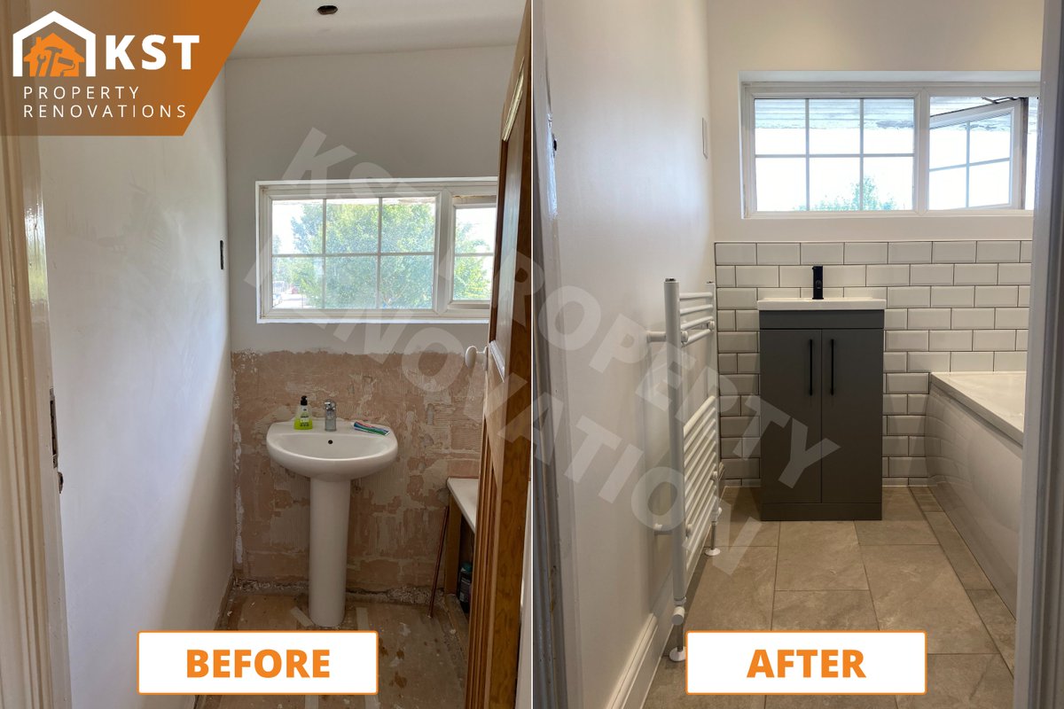 KSTPropertyReno's tweet photo. What do you think about this bathroom transformation in London?

We handle all aspects of bathroom installation and fitting.

#bathroomdesign #bathroomdecor #bathroomrenovation #bathroomtiles #bathroomrenovationlondon #londonbathroom #HouseRenovationLondon #buidingcompanylondon https://t.co/PKmmwbPD2m
