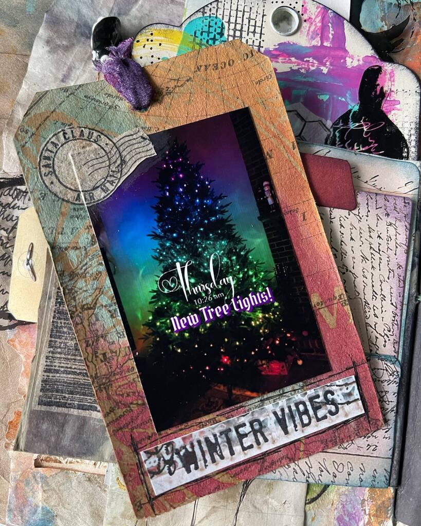 BearseKaren's tweet photo. Day 14: opps forgot this one… For The Day is the prompt- #junkjournaljanuary wanted to add a photo of our Christmas Tree this year. New lights that can be changed by an app! Our old lights died and my techie husband wrangled these ones on. They are s… https://t.co/eWdBFhOuSB https://t.co/Jzid12d5pT