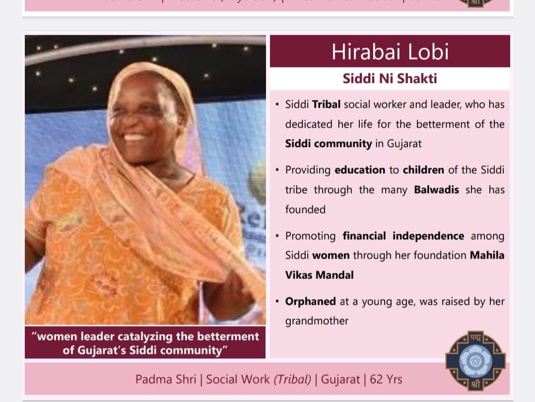 dineshdasa1's tweet photo. Unsung &amp; Unique Heroes…!! 

Bhanubhai Chitara ( Kalamkari Art ), Paresh Rathwa ( Pithora Art ) and Hirabai Lobi ( Social Worker, Siddi Community ) have been choosen for the #PadmaAwards. 

Worth to note, Siddi community falls in Particularly Vulnerable Tribal Groups (PVTGs). https://t.co/AubEeJGHIr