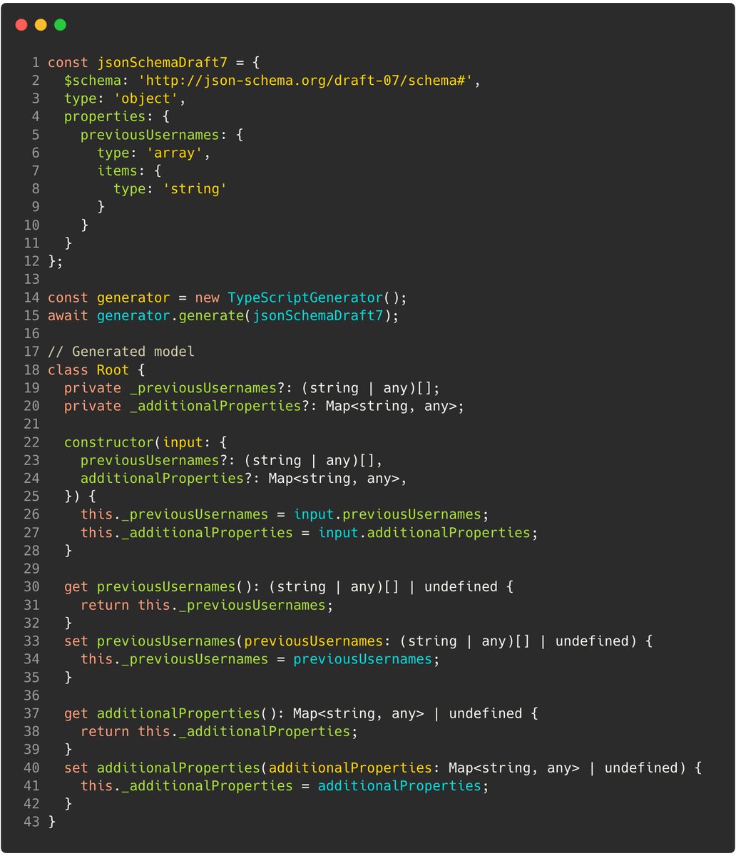 JonasLagoni's tweet photo. For many, it is a surprise that the keywords additionalProperties and additionalItems by default are true in JSON Schema, which opens up your model and arrays. This is of course also relevant for #AsyncAPI.
You can now change this interpretation as of #Modelina v1.1! https://t.co/Q7Ft26DQD1
