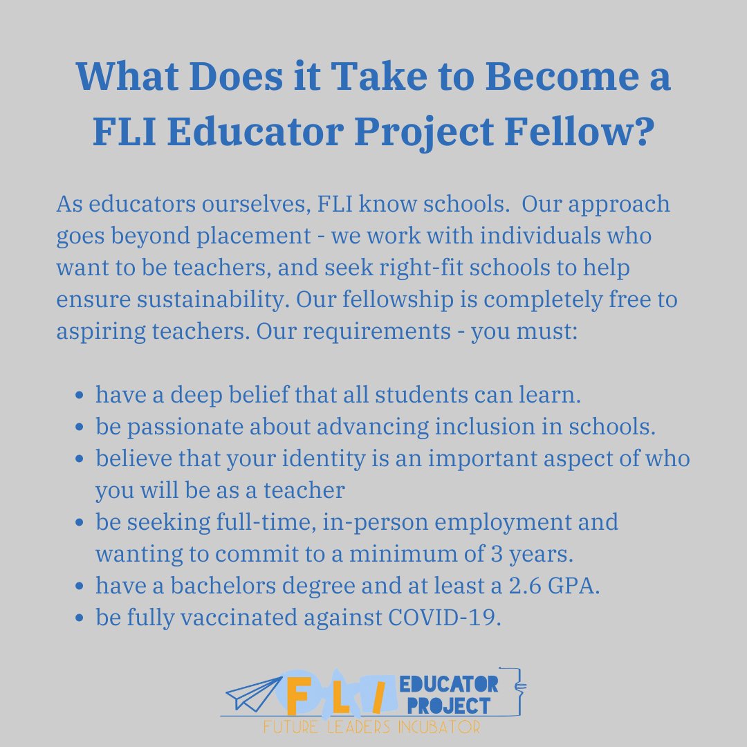 FLI_Educator's tweet photo. Join us as we connect with fellows on their reason "why" they became teachers. 

If you are interested in becoming an educator check out or last slide to get more information on our upcoming fellowship. We would love to have you! https://t.co/4K3JagZRS7