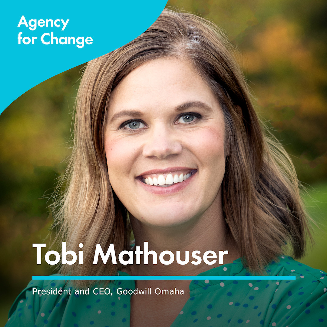 In our latest Agency for Change podcast, Tobi Mathouser, President of  @goodwillomaha, explores misconceptions about Goodwill, what really happens to donations to their stores, and the organization's many community programs.

bit.ly/3QQot9T