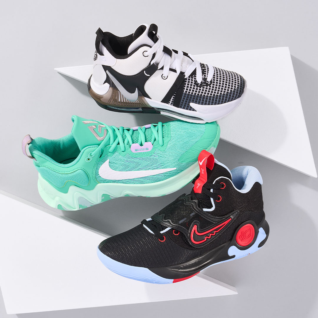 Run the court in signature Nike basketball styles. 🏀 Act fast! The LeBron Witness 7, Giannis Immortality 2 & KD Trey 5 X are selling fast!  cur.lt/gcrv9momr