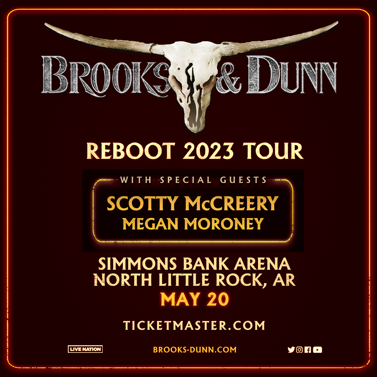 🚨 Megan Moroney has been added as an opener for the Brooks &amp; Dunn Reboot 2023 Tour in May! 🚨

⚠️ INTERNET ONLY PRESALE ⚠️

Presale starts tomorrow, Thursday, January 26th at 10AM and ends at 10PM.

🗝️ Code: NEON
bit.ly/3XFqzf4 
 
*8 tix max per household