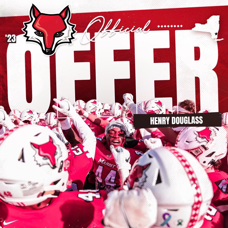 HenryDouglass54's tweet photo. Blessed to receive my first D1 offer to play football @MaristAthletics!
@DSGBCoachCam @CoachWild15 @Wildcatfbatl @RecruitsCenTex https://t.co/7CJPTt2fi1