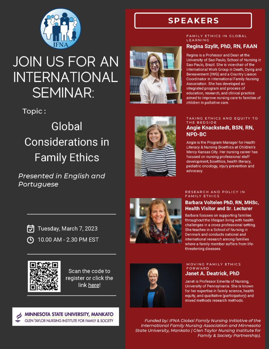 Join us for an international seminar on global considerations in family ethics March 7, 2023 starting at 10:00am Eastern. 

Register now! ow.ly/vxQE50Mxbqg