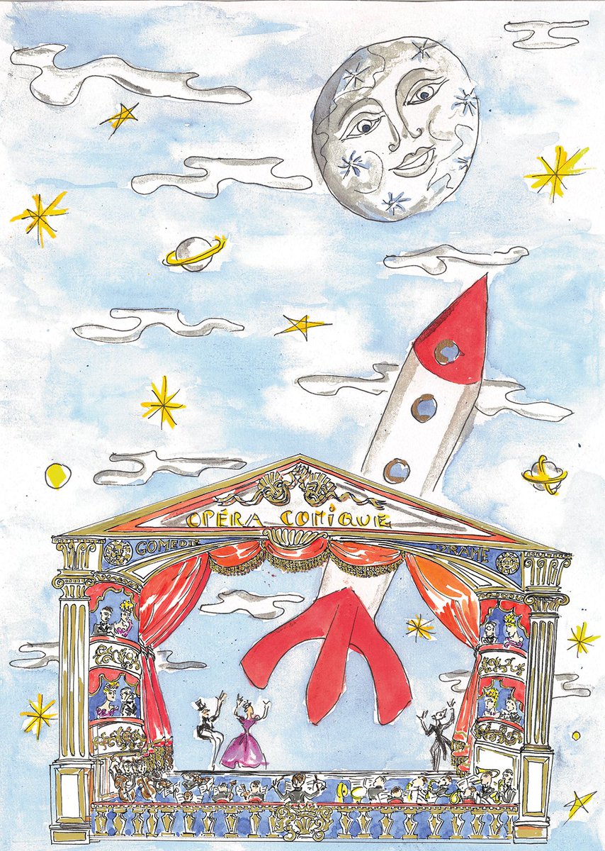 Objectif Lune ce soir pour le gala de l’Opéra-Comique autour du Voyage dans la Lune, sous la présidence de Christine d'Ornano. Les dons financeront les spectacles de la @MaitrisePopOC et l’Académie de l’Opéra-Comique. ✏ Vincent Darré