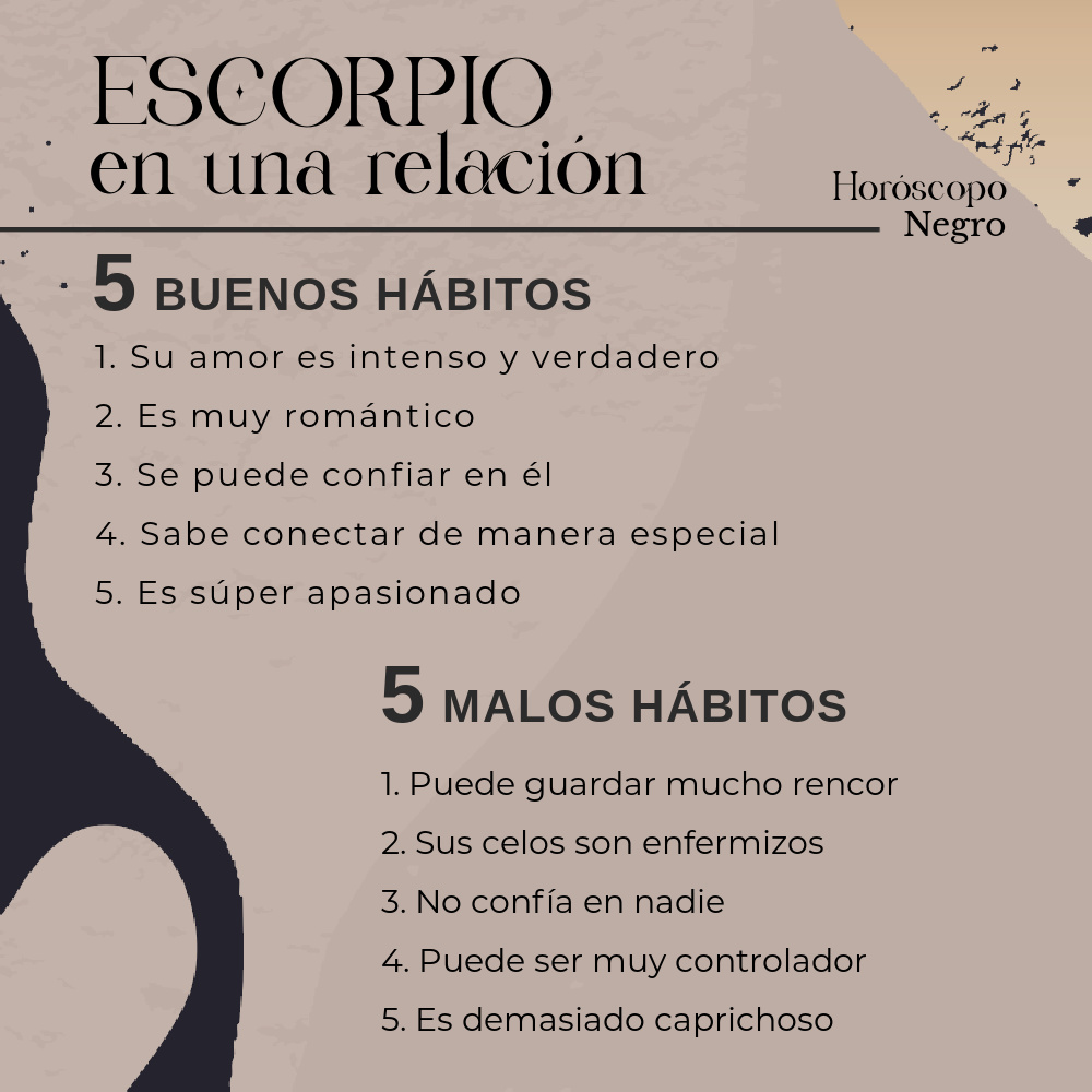5 buenos hábitos y 5 malos hábitos de #escorpio en una relación ✨🔮✨ #horoscoponegro