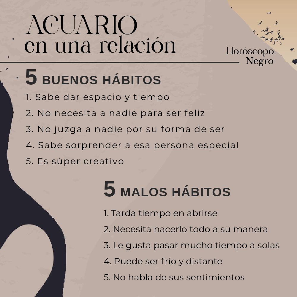 5 buenos hábitos y 5 malos hábitos de #acuario en una relación ✨🔮✨ #horoscoponegro