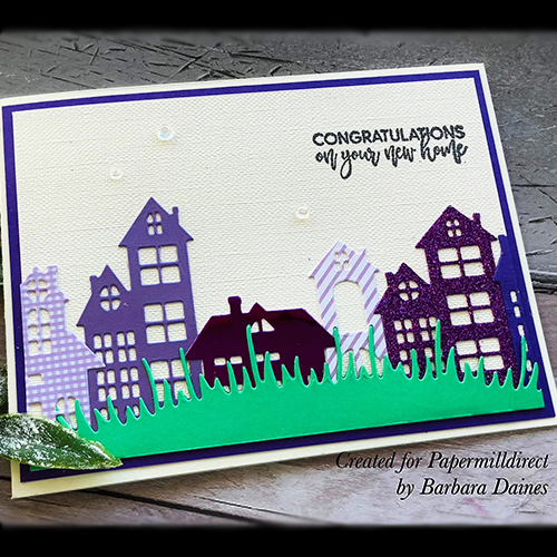 papermilldirect's tweet photo. Barbara’s back with her gorgeous houses again! Barbara included our Lilac Gingham card and our Lilac Striped card in her range of homes, adding extra interest to the scene. 
Tell us which house you would live in? Glitzy Glitter, Perfect Pearl, Magic Mirror?
📷 = DT Barbara https://t.co/JiJekJQ47o