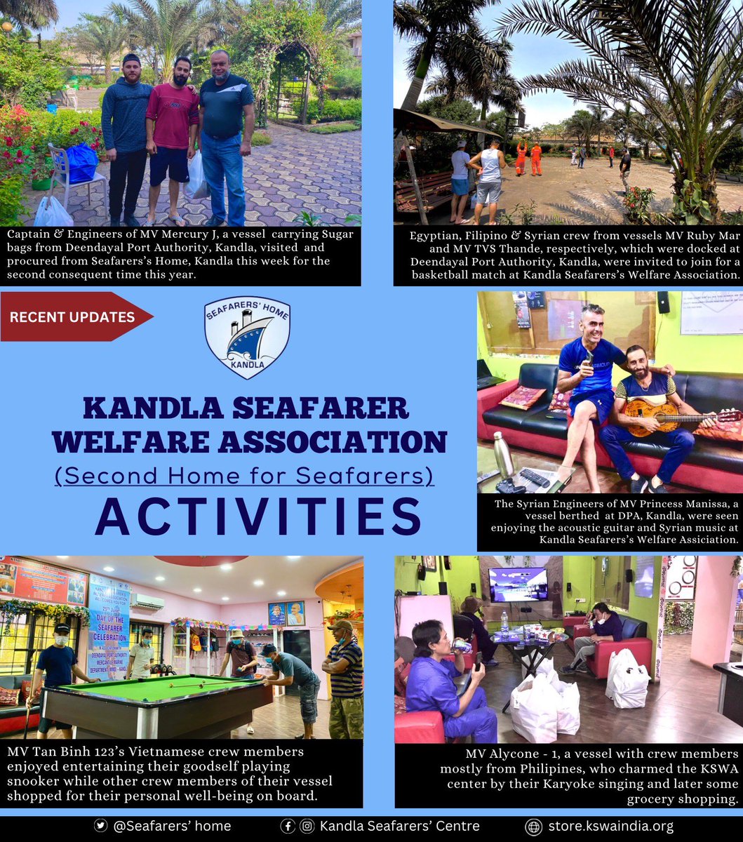 Seafarershome's tweet image. Recent Updates of Kandla Seafarers Welfare Association. 
#RecentUpdates #TrendingNow