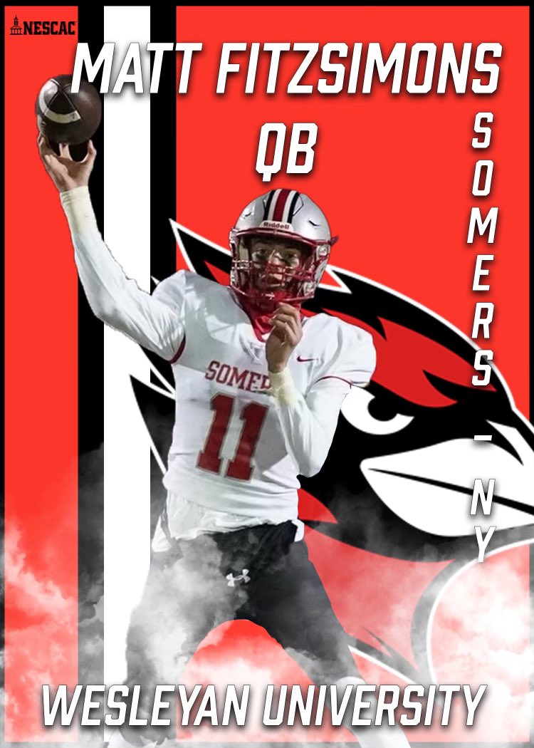 I am super excited to announce I am continuing my academic &amp; athletic career at Wesleyan University. I would like to thank all my coaches, my mom and dad and the entire Somers community for helping me get me to this point in my life. #rollcards