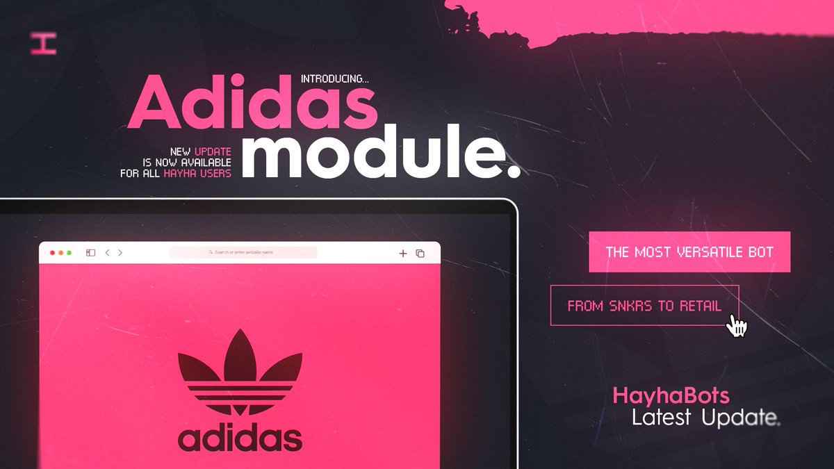 Another day another Module to DOMINATE the botting game 🎮

Introducing our brand new Adidas module! Start copping your favorite three-striped items now with the most versatile bot in the industry! 🔥

Want a chance to try it for FREE? ♻️ RT &amp; ❤️ now!