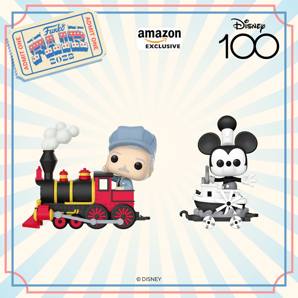 Calling all Walt Disney Company fans! Pre-order the Amazon exclusives of Walt Disney on Engine and Mickey Mouse in Steamboat Car, the first 2 of 5 interconnecting Pop! Trains from the Disney 100th collection. amzn.to/3ZZj58K #Funko #FunkoFair #FunkoPop