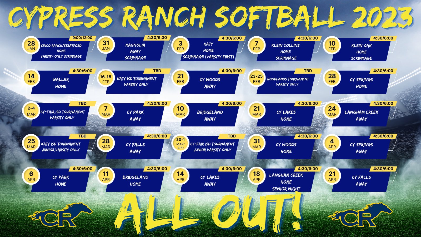 Cy Ranch Softball on Twitter "2023 Season Schedule. Pick a game and