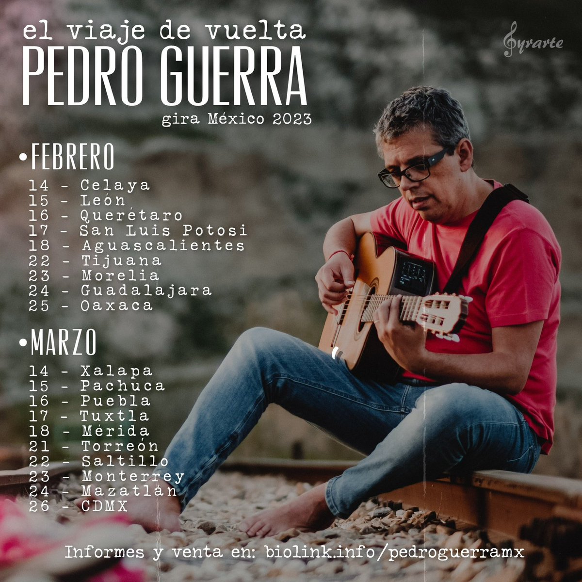 Después de casi tres años de ausencia, el cantautor español, <a href="/_guerrapedro/">Pedro Guerra</a>, regresa a México con su gira #ElViajeEstáDeVuelta, en la cual estará dando a conocer los temas de su reciente disco #ElViaje. 

<a href="/Gyrarte/">Gyrarte</a>
@cabrerizomaria 

Venta de boletos:
👉biolink.info/pedroguerramx