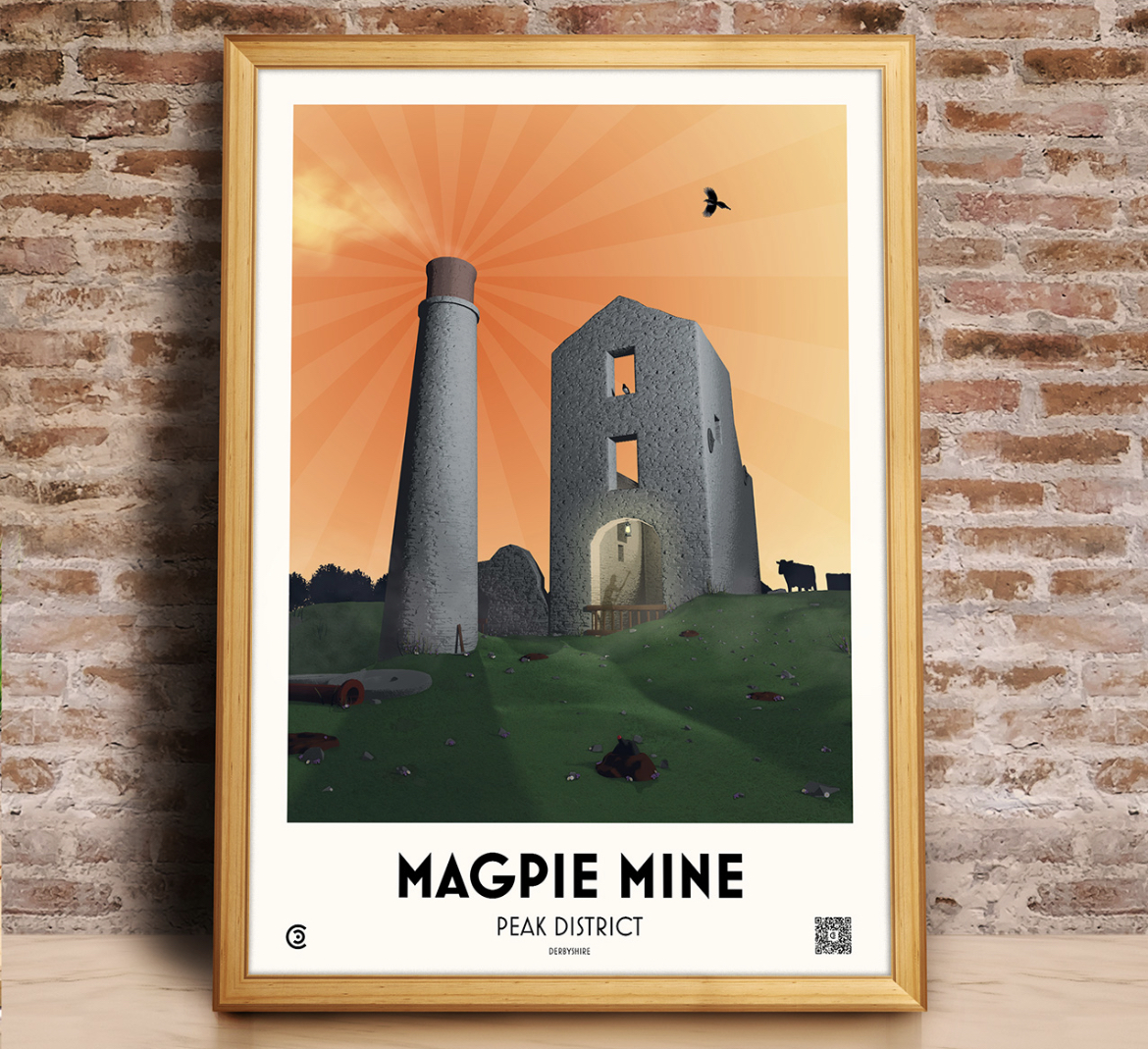 Introducing our latest artwork.
The exposed remains of Magpie Mine are found in the Peak District. It was the last working lead mine in Derbyshire from the lead mining industry. It has an interesting historical past that includes the murder of three miners, and the Widows’ Curse.