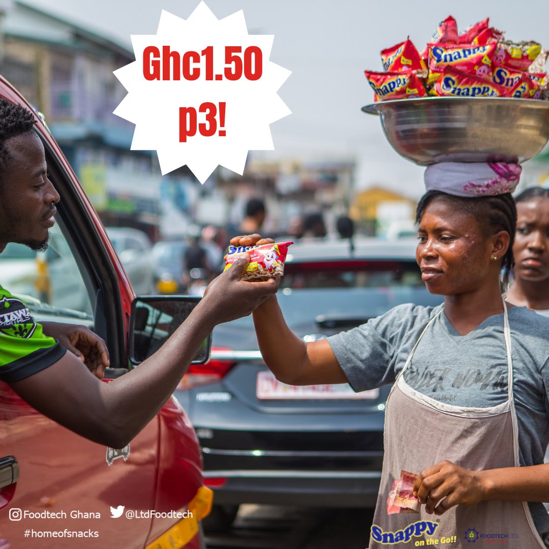 Foodtechlimited's tweet photo. With just Ghc1.50p, then you Sati!
We're all about the good stuff!
#affordablesnacks
#snappy #snacksonthego #trafficsnacks #travelpack https://t.co/pup0JFcpqp