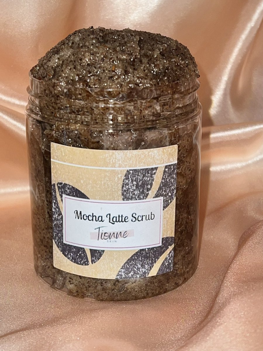 Mocha Latte Scrub is a whipped coffee scrub made with Shea Butter, Cocoa Butter and moisturizing oils

The scrub can help reduce the appearance of cellulite, stretch marks and hyperpigmentation on skin

It also provides long lasting moisture and hydration to skin