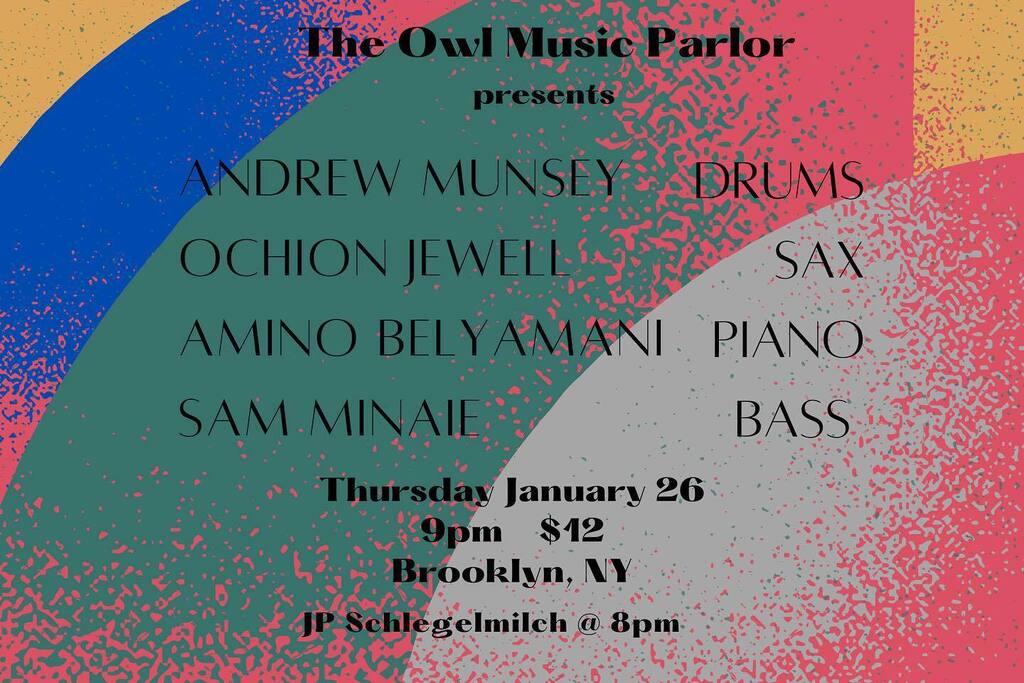 andrewmunsey's tweet photo. Tomorrow night in Brooklyn, returning in quartet form! Very excited to present some new music I’ve been writing and generally vibe out with my musical brothers. At the very distinguished Owl Music Parlor, which is a most wonderful place for listening. Co… https://t.co/tcgsd1ArCZ https://t.co/LmTu7mman5