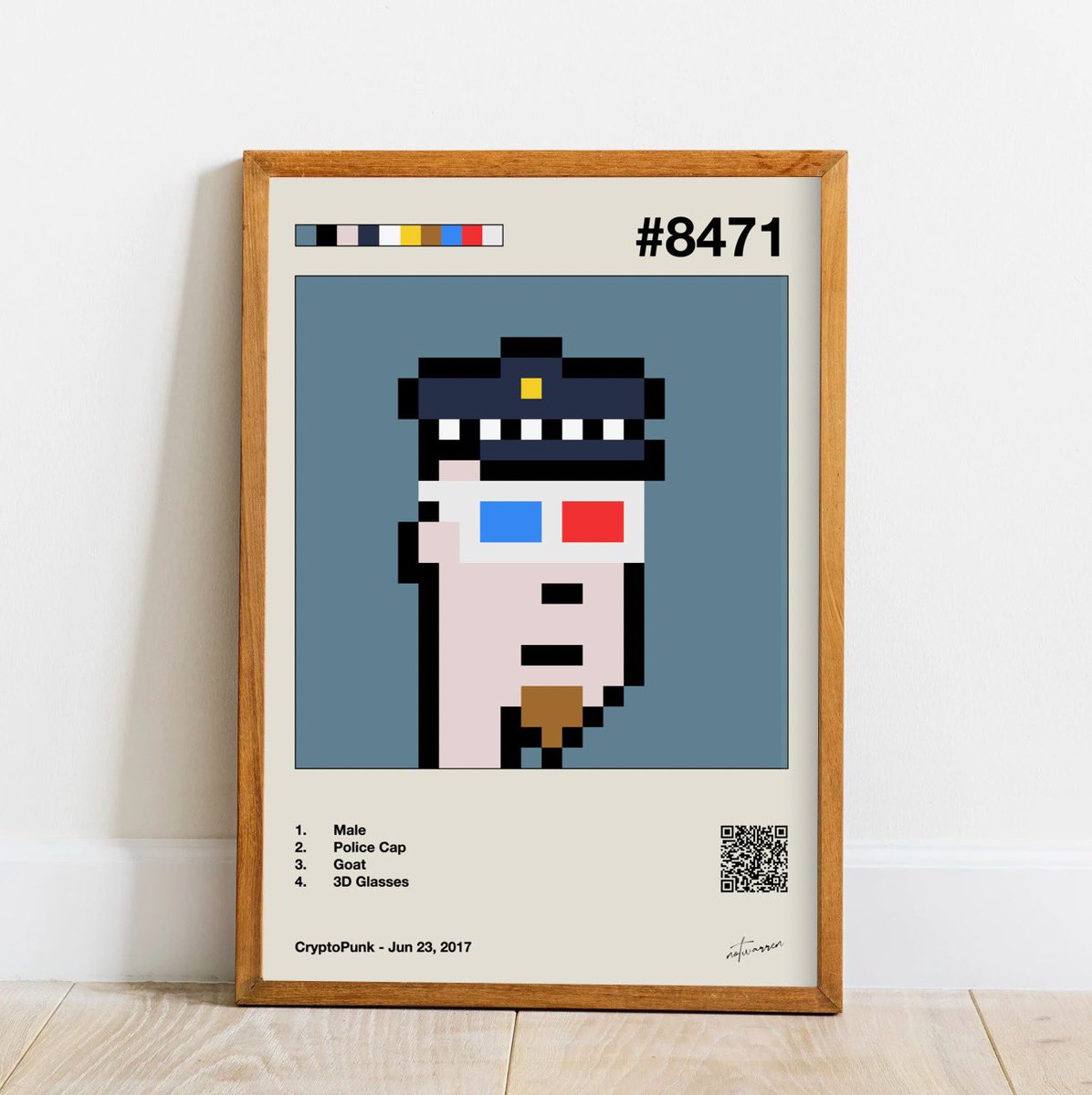 Punk #8471 aka <a href="/alotrobo/">Alotrobo.eth</a> hitting hard ✌️✨

Don’t mess with a 3D Cop 🤜💙❤️🤛

Welcome to the #NotPoster fam 🙌✨