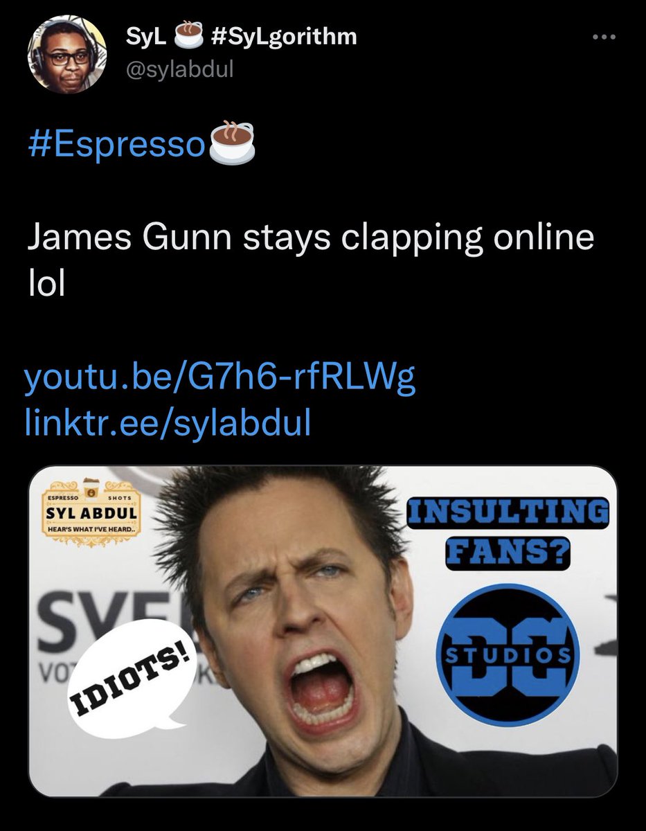 TheComixKid's tweet photo. Nothing is better than @JamesGunn owning these incel nerds and them collectively cry about it like the bitches they are #SellSnyderVerseToOnlyFans 
#learnhowtospell https://t.co/HfBRQwRwix