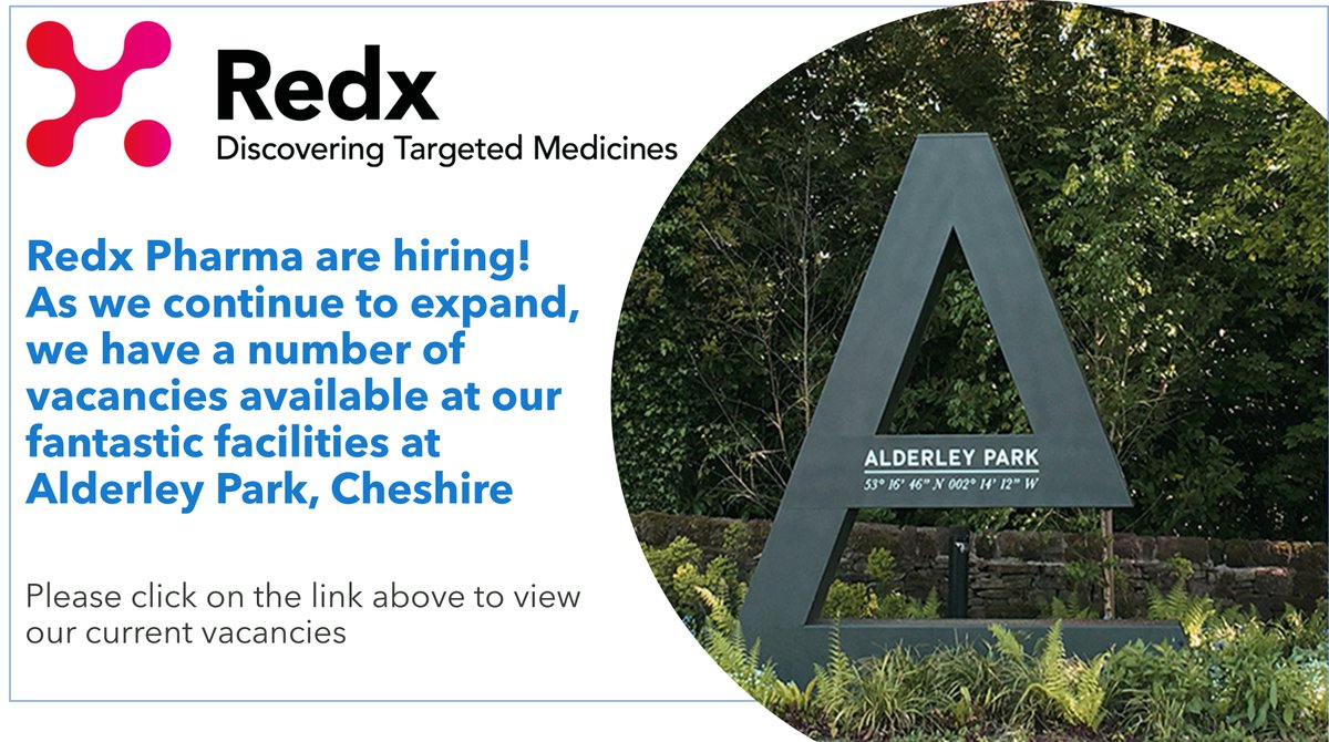 Redx are looking for a Biology Scientist and Biology Senior Scientist at our fantastic facilities here at @AlderleyPark. For full details, please click: bit.ly/3awCC8u #researchanddevelopment #biotech #recruitment #drugdevelopment #biologist #biology #drugdiscovery