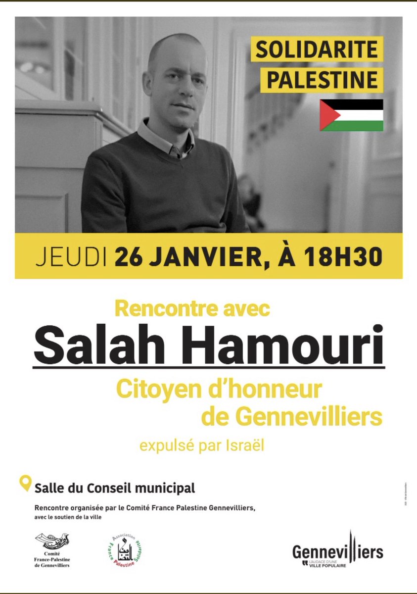 Les villes d’extrême gauche font citoyen d’honneur le terroriste antisémite #SalahHamouri 

Le gang des barbares, Traoré, Coulibaly seront ils également honorés ?

Le sang des juifs carburant électoral pour le vote islamiste. 
@FranceInsoumise @EELV #antisemitisme
