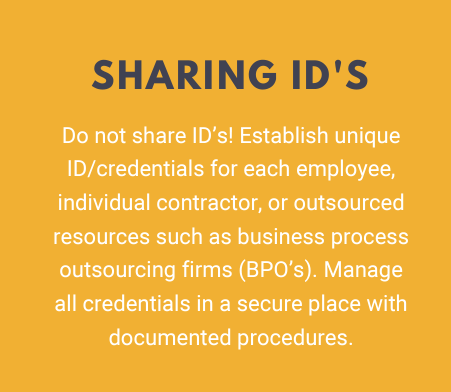IndAgent's tweet photo. Even though it seems like an easier way to manage access to your organization's systems, sharing ID's can create headaches in the future and put your business at risk.  Visit ACT's Cyber Guide 3.0 for more tips and resources to help you stay cyber secure.  https://t.co/XcAIqQCsAm https://t.co/mRKP3BS2MY
