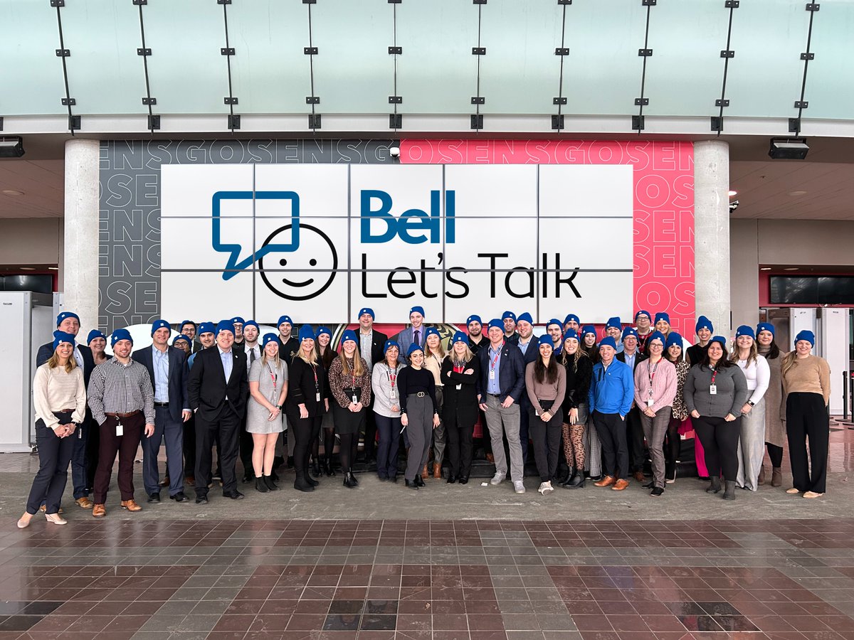 Senators's tweet image. Our staff rallied together this morning to show their support for #BellLetsTalkDay! Let&apos;s keep the conversation going!

#GoSensGo #BellLetsTalk