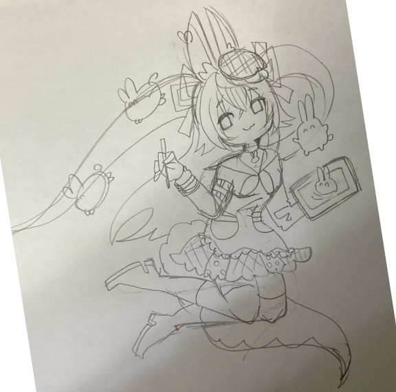 「ラフ絵と完成絵の画像がどうってタグ 前にも見せたかもしれない 」|んさぬ☕ぼびんぬのイラスト