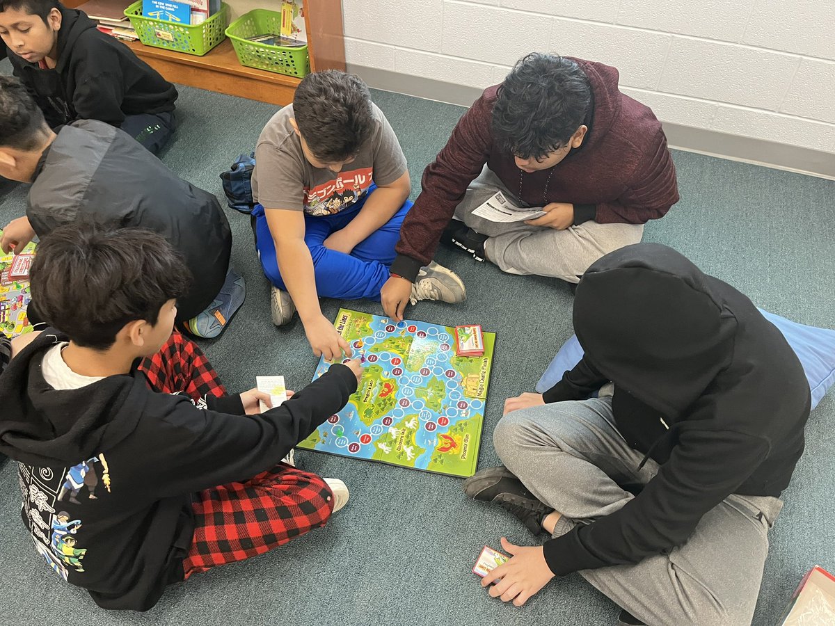 Ms_Hudgens6th's tweet photo. Reading board games on this rainy day @HyblaValley6th https://t.co/SQgyMRLD0R